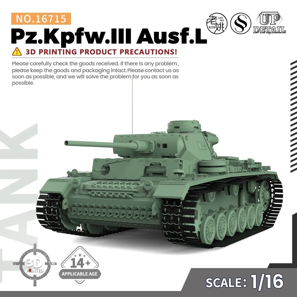 SSMODEL SS16715 1/16 Military Model Kit Pz.Kpfw.III Ausf.L 3D PRINTING