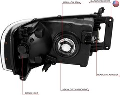 DNA MOTORING Pair Headlights Compatible with 02-05 Dodge Ram 1500 2500 3500,