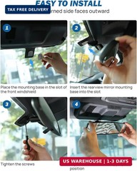 JOYTUTUS Rear View Mirror, Interior rearview mirror Kit, Anti-glare, Universal F
