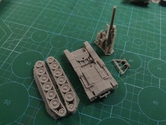 3D printed 1/72/35 UK “Crusader 5.5-in.Sp” artillery tank model kit