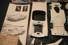 AMT 57 Ford T-Bird model kit original 60s issue 3 in 1 unbuilt screw bottom