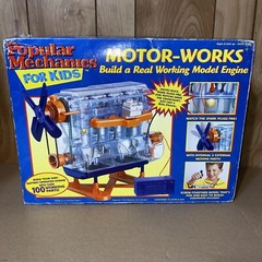 Popular Mechanics For Kids Motor-Works model Engine KIT NEW Open Box Sealed Bags