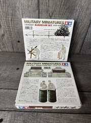 (2) Tamiya #35027 & #35026 1/35 Scale Model Kit. Barricade Set/Jerry Cans Set