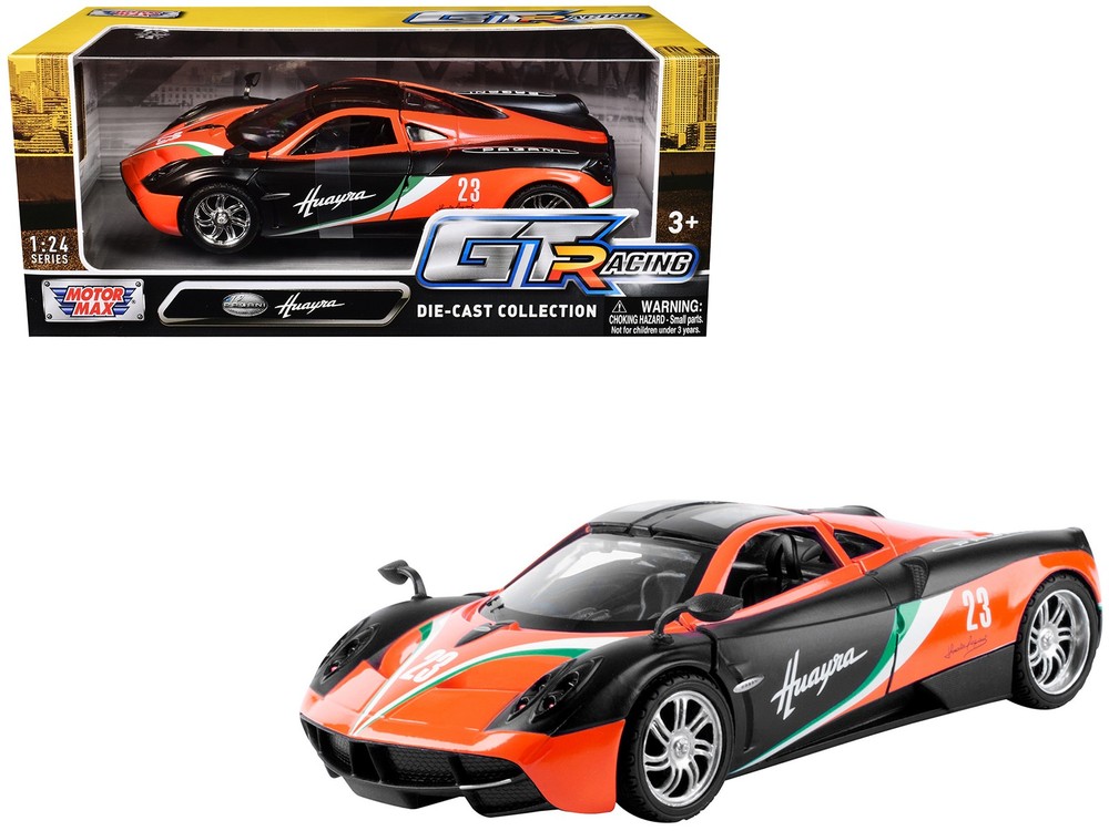 1/24 Pagani Huayra #23 Orange Black GT Racing Model Car