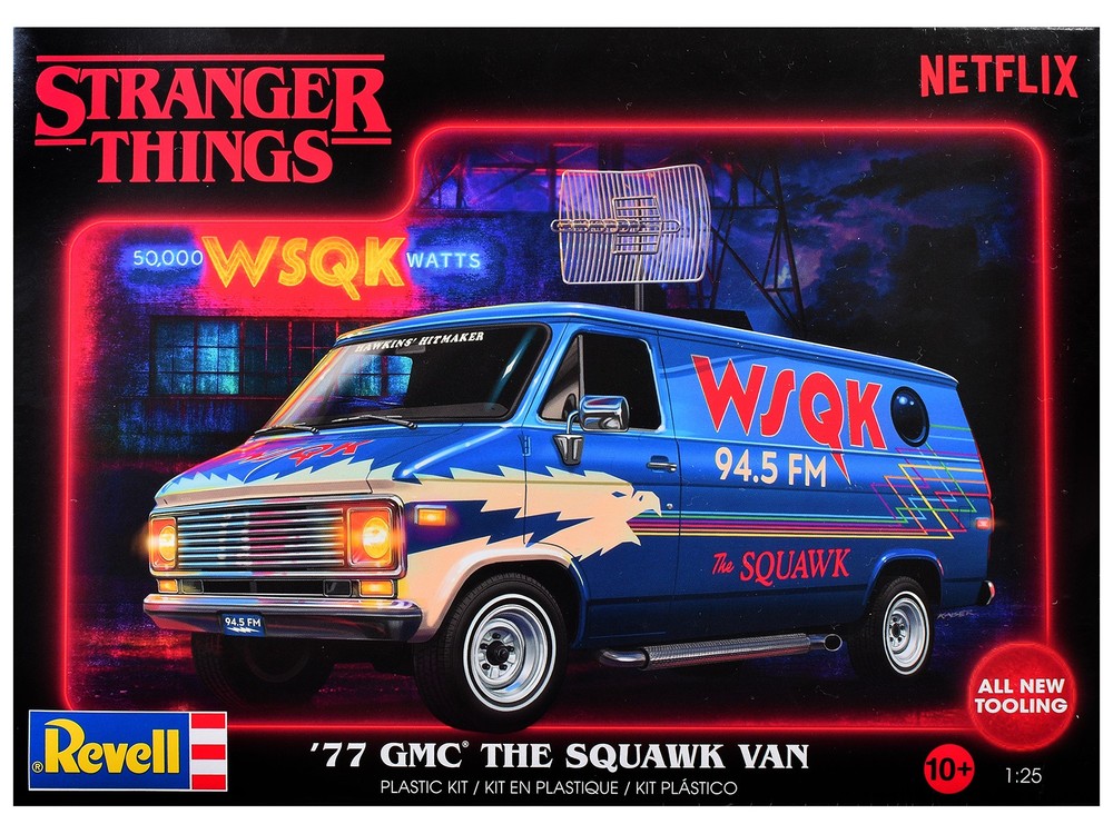 Revell 14578 1/25 Level 3 Model Kit 1977 GMC “WSQK Squawk” Van