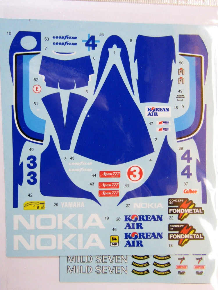 Decalpool 1/20 Nokia Tyrrell Yamaha 023 1994 Decal Sheet DP266 for Tamiya Kit