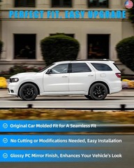 Door Window Trim for Dodge Durango 2011-2020, Glossy Black Window Pillar Post