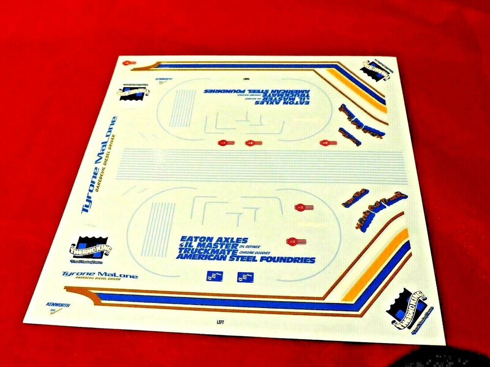 AMT Tyrone Malone’s Hideout Truck Kenworth Aerodyne Decal Sheet 1/25