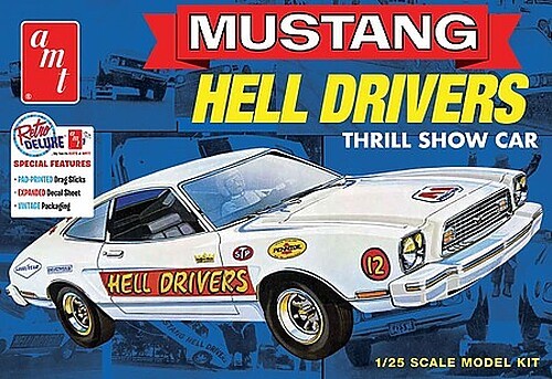 AMT 1977 Ford Mustang Hells Drivers Thrill Show Car – Plastic Model Car Kit