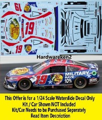 NASCAR DECAL #19 BASS PRO SHOPS PATRIOTIC 2023 TOYOTA CAMRY MARTIN TRUEX Jr 1/24