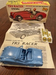 The Lindberg Line~TR3 Racer~Kit No 6240:75~Blue-Rubber Band Powered