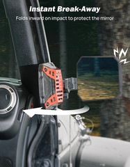 Red Wrangler Side Mirrors Doors off Compatible with 1997-2018 Wrangler TJ JK JK