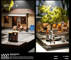 Collector 1:64 Coffee Shop Diorama Car Display Storage Decor Model