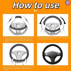 12V Heated Steering Wheel Cover Steering Wheel Warmer 14.5-15.5 Inch Steering