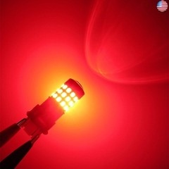 Alla Lighting Upgraded T20 7440 7443 LED Strobe Brake Lights Bulbs, Red