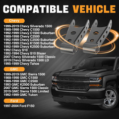 1-2 Inch Suspension Rear Drop Lowering Shackles Kit Fit for Chevy Silverado GMC