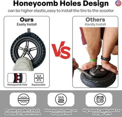 HAONAIMO 10″ x 2.5 Solid E Scooter Tires – ?Replacement Rubber Wheels