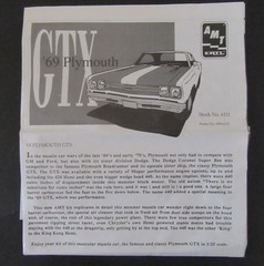 AMT 1969 PLYMOUTH GTX HARDTOP MODEL KIT