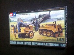Tamiya 33533 1/48 German Aircraft Power Supply Unit & Kettenkraftrad Model