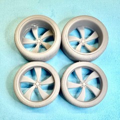 5 Bandit Billet Custom Wheels and Tires Set 1/24 1/25