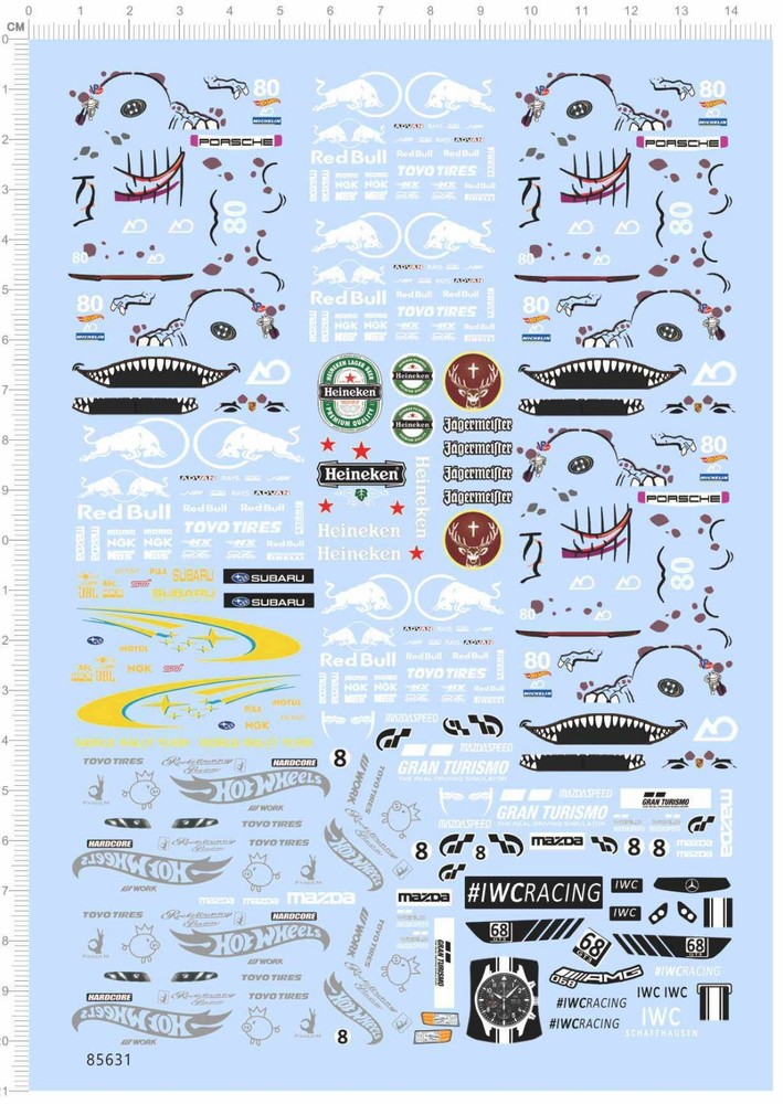 1/64 water slide decals for model kits car (85631)