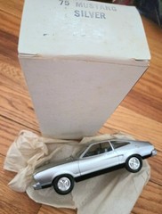 1975 Ford Mustang II Dealer Showroom Advertising Promo model 1/25 Silver NOS