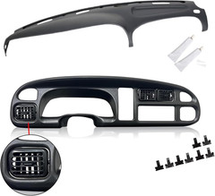 Trucks Black Dashboard Bezel Replacement W/Vents & Grey Dash Cover Dash & Bezel