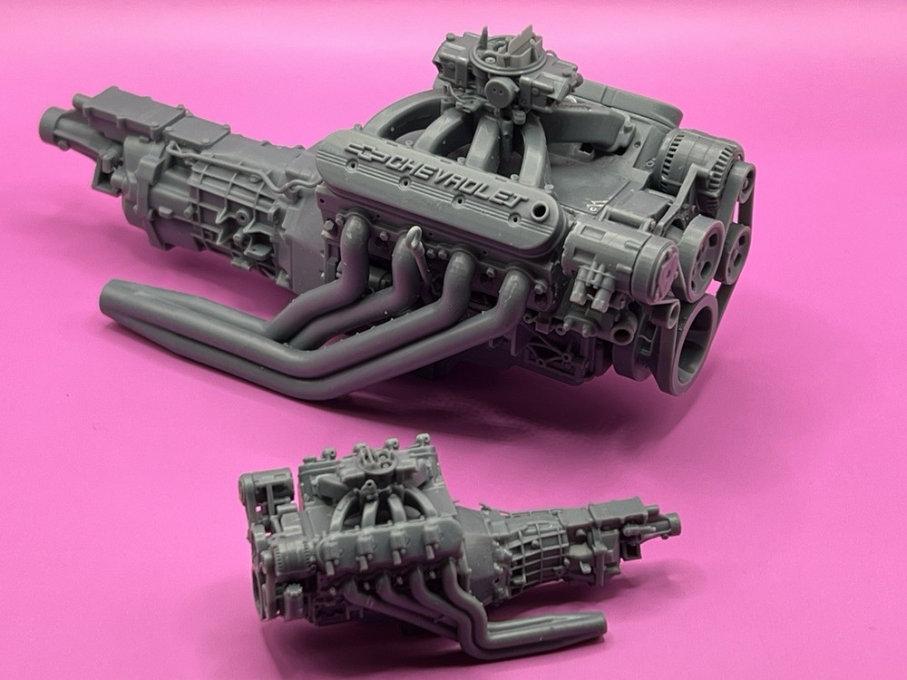Carbureted LSX/LS1/LS3/6L80 Engine/Automatic Transmission Package- 1/25 Scale