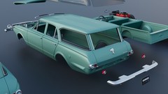 ABS-LIKE RESIN 3D PRINTED 1/25 1965 PLYMOUTH VALIANT 4-DOOR WAGON FULL KIT