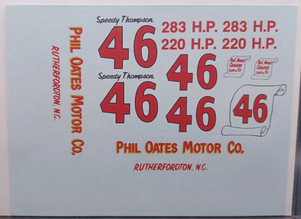 Unknown | No. ? | 1:25 Speedy Tompson 1957 Chevy #46 Black Widow Decals