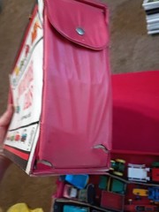Vintage 1966 Mattel Miniature cars Carrying Case With Cars Lot One Redline Read