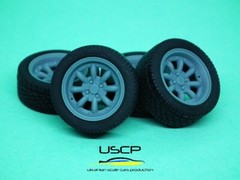 USCP 24P181t 1/24 Resin wheels 13 inch + Tires JBW SUPERLIGHT 2 Mini Cooper