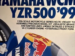 TAMIYA 1/12th Scale Model Kit- Red Bull Yamaha WCM YZR500 ‘99 #14076- New