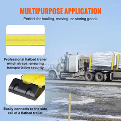 Winch Straps, 4 In. X 30Ft., 6000 Lbs. Load Capacity, 18000 Lbs. Break Strength,