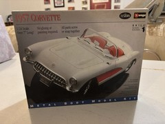 Vintage Metal Die Cast Testors 1957 Corvette Model Car Kit Snap Chevrolet Chevy