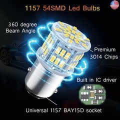 1157 Led Brake Light Bulb, 12V-24V 1157 7528 2357 2057 BAY15D LED Replacement