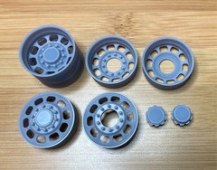 1:25-1:24 Scale Resin 24″ Milled Slot Dually Tires With Brakes