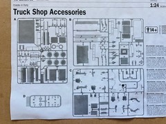 ITALERI Truck Shop Accessories Model Kit No. 764 1:24 Scale Almost Complete