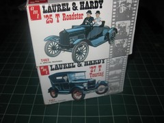 AMT 1/25 ’25 T Ford Roaster / ’27 T Touring LAUREL & HARDY Model Kit Lot *USED*