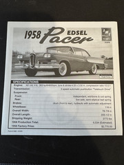 AMT 31979 1/25 58 Edsel Pacer Parts Bash Instructions ONLY