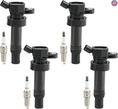 JDMON Ignition Coils Pack and Spark Plug Compatible with Kia Soul Rio Hyundai