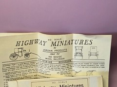 Vintage Jordan Highway Miniatures BROUGHAM W-103 HO Model 1/87 For Railroads