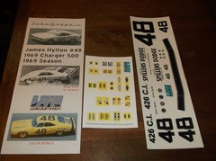James Hylton #48 1969 SPILLERS Dodge Charger 1/24th scale decal LoboGraphix