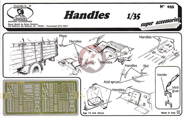 Royal Model 1/35 Various Handles [Photo-etch AFV / Diorama Accessory] 035