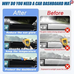 Dash Cover Mat Fit for Jeep Wrangler 2011 2012 2013 2014 2015 2016 2017 JK JKU