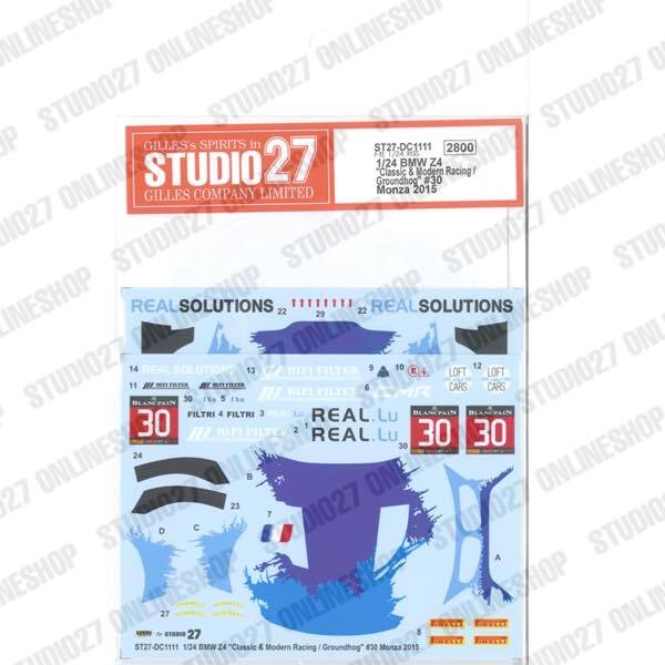 1/24 Z4 ‘Classic n Modern Racing / Groundhog’ #30 Monza 2015 Decal for Fujimi