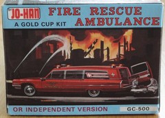 JO-HAN ’66 Cadillac Fire Rescue Ambulance 1/25 open box complete molded in white