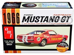 SKILL 2 MODEL KIT 1966 FORD MUSTANG GT FASTBACK 1/25 SCALE CAR BY AMT AMT1305
