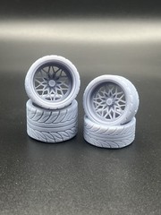 1/24 Resin T/A Snowflake Super Wide 3D Printed Wheel Set
