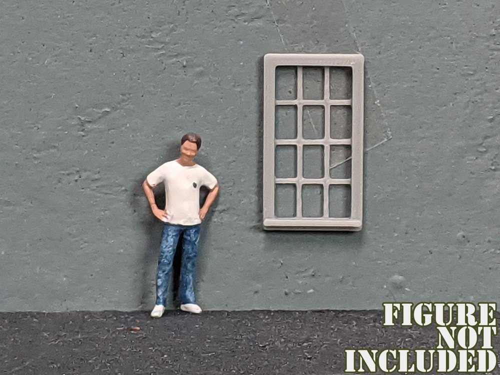 1/64 Scale Windows For Diorama Buildings (set of 12)
